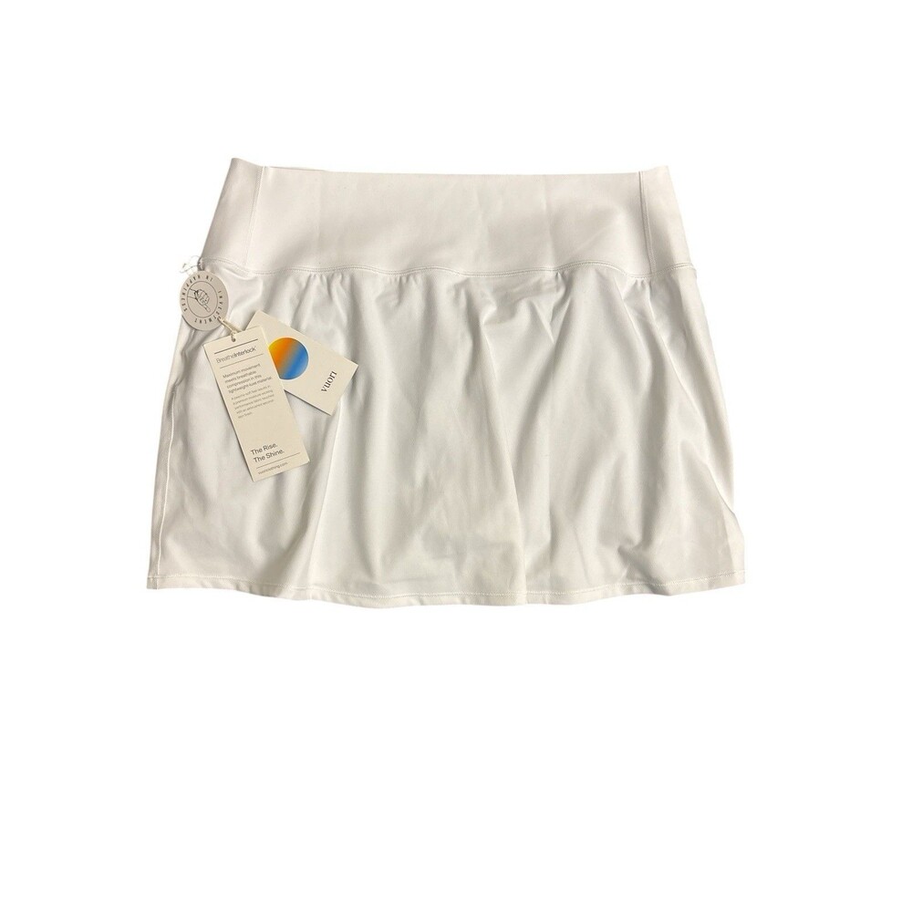 Vuori Womens Skirt Volley Skort White Tennis Golf Built In Shorts Sz L
